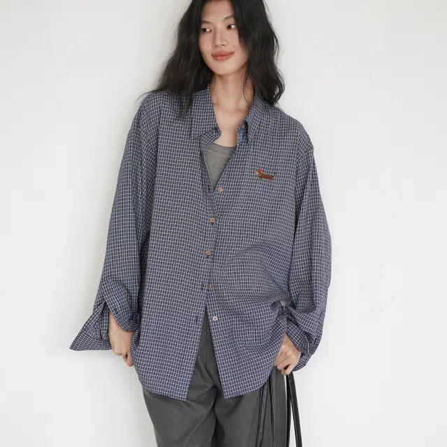 花蔓色 港风韩系春日宽松翻领长袖衬衫 女款
