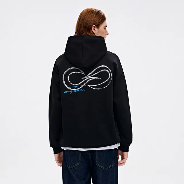 物质公式 重磅潮牌美式复古高街创意趣味无限循环品牌字母印花设计感潮流时尚质感宽松简约日常通勤休闲百搭长袖连帽卫衣针织衫 男女同款