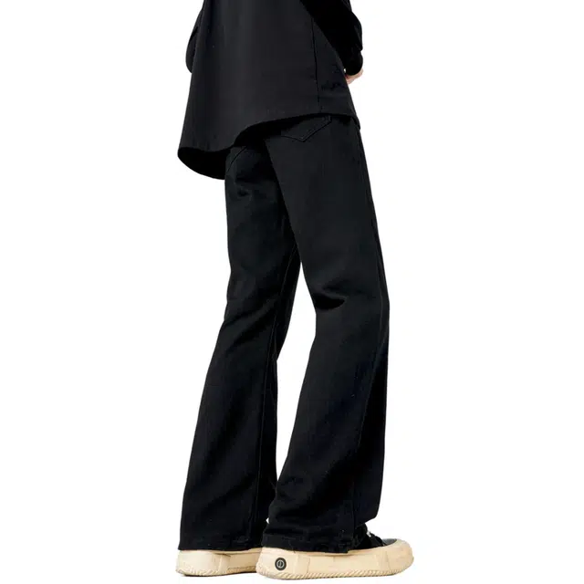 物质公式 美式微喇弯刀巴黎神裤顶男出街通勤高级简约柔感不硬舒适亲肤高街高腰直筒显高显瘦窄版设计休闲百搭做旧水洗阔腿牛仔裤 男女同款