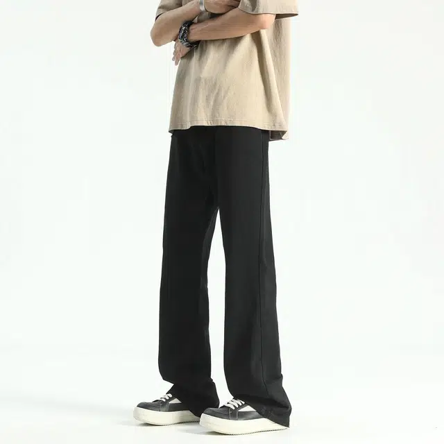 物质公式 微喇弯刀巴黎神裤美式顶男出街通勤高级简约柔感不硬舒适亲肤高街高腰直筒显高显瘦窄版设计休闲百搭做旧水洗阔腿牛仔裤 男女同款