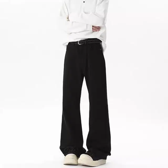 物质公式 高街潮牌美式直筒休闲复古宽松百搭牛仔裤 男女同款