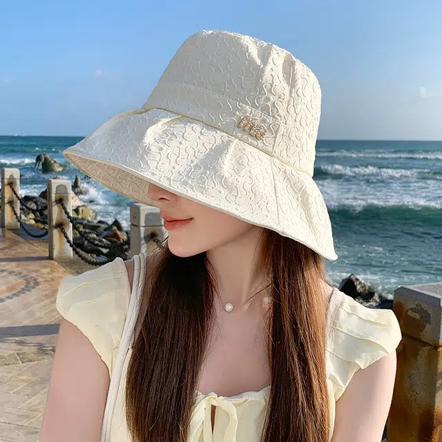 浪莎 户外出行太阳帽遮阳防晒防风盆帽大头围显脸小 聚酯纤维 渔夫帽 女款
