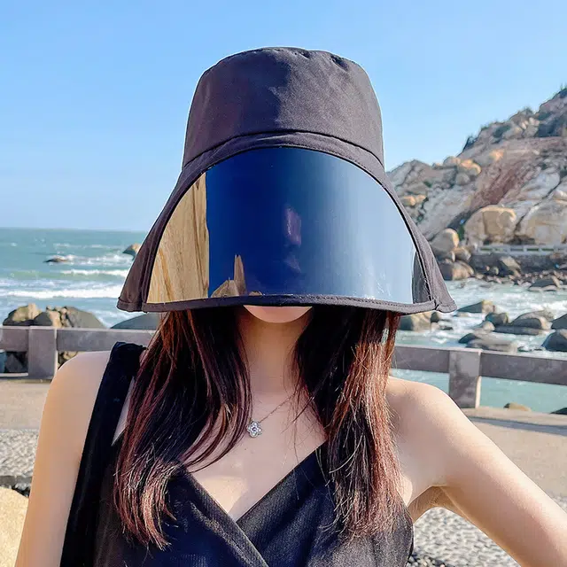 浪莎 骑行户外防紫外线遮阳大帽檐 聚酯纤维 防晒帽 女款