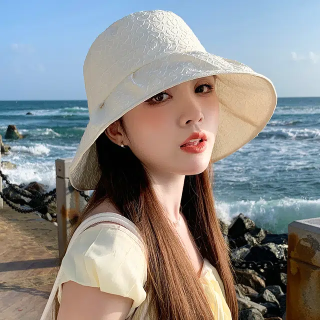 浪莎 户外出行太阳帽遮阳防晒防风盆帽大头围显脸小 聚酯纤维 渔夫帽 女款