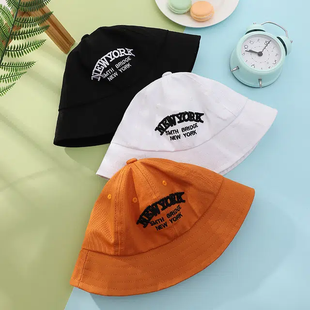 浪莎 户外出行露营骑行出游大帽檐遮脸宝宝太阳帽遮阳防紫外线透气不憋闷帽子吸汗 棉 渔夫帽 儿童款