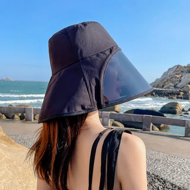 浪莎 骑行户外防紫外线遮阳大帽檐 聚酯纤维 防晒帽 女款