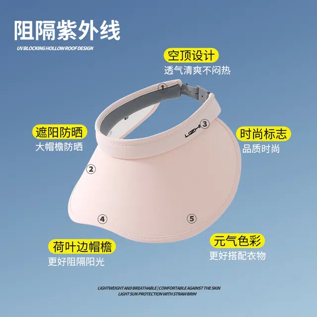 浪莎 大帽檐空顶帽子夏季防紫外线遮脸面罩两件套冰丝口罩全脸防护护颈一体户外骑行出游遮阳太阳帽 轻薄款 防晒帽 女款