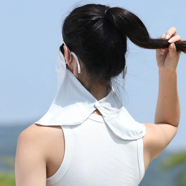 浪莎 护颈一体式全方位遮阳户外出行登山骑行开车外卖医美钓鱼下地干活冰丝面巾防紫外线透气防沙 轻薄款 锦纶 防晒面罩 女款