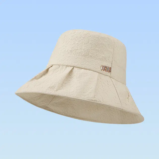 浪莎 户外出行太阳帽遮阳防晒防风盆帽大头围显脸小 聚酯纤维 渔夫帽 女款