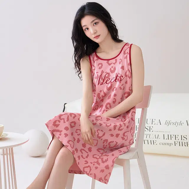 睦隆世家 吊带背心可外穿带胸垫无袖休闲家居服夏季睡裙 女款