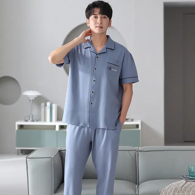 睦隆世家 短袖时尚舒适青少年家居服睡衣套装 男款