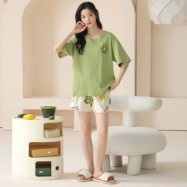 睦隆世家 短袖甜美可爱舒适家居服夏季睡衣套装 女款