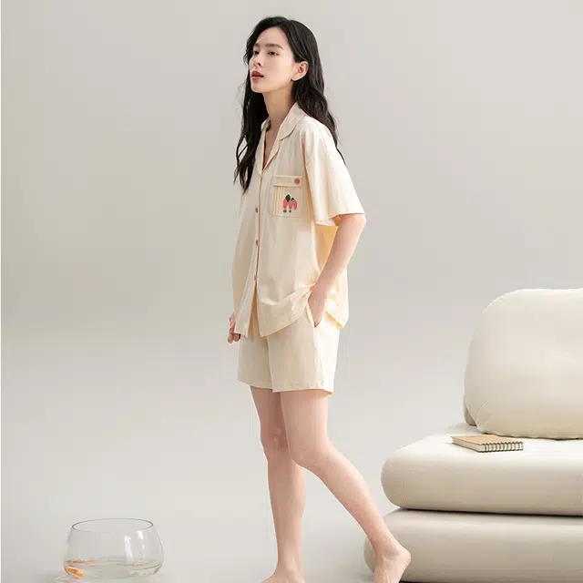 睦隆世家 和服开衫纯棉短袖家居服可外穿夏季睡衣套装 女款