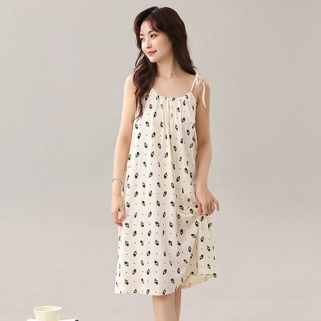 睦隆世家 带胸垫凉快舒适休闲无袖家居服可外穿夏季睡裙 女款