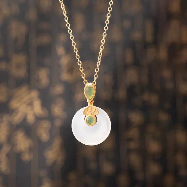 彗时 水滴平安扣 玉髓 项链 男女同款情侣款