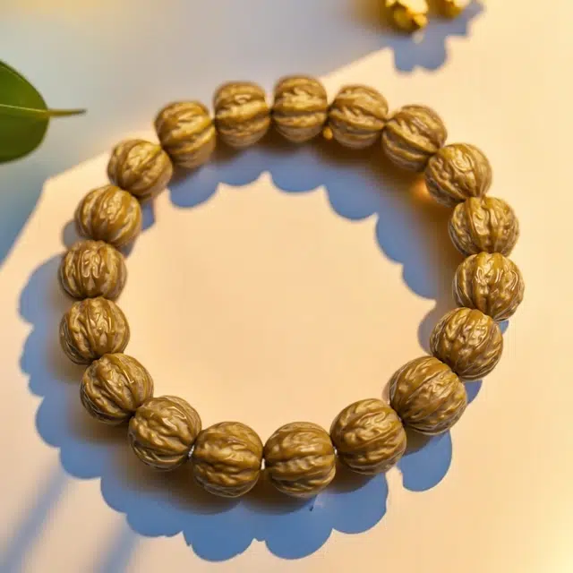 彗时 新中式精致国潮京八棱盘串 八方来财小众设计素串 文玩单圈转珠手持高级感配饰 桃核 核桃类手串 男女同款情侣款