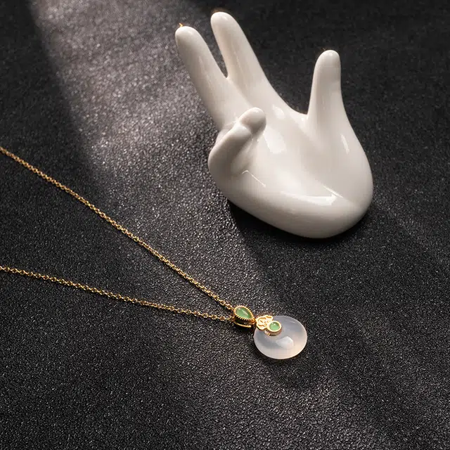 彗时 水滴平安扣 玉髓 项链 男女同款情侣款