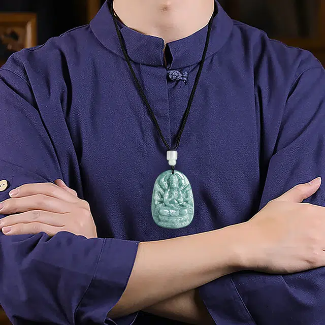 彗时 蓝水千手观音 糯种 翡翠项链 男女同款情侣款