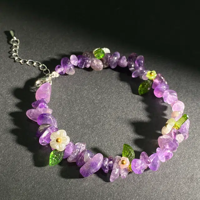 【正缘桃花灵隐上上签】 彗时 碎冰冰一眼心动国风纳福新中式平安喜乐转运珠本命年百搭#好运天然 紫水晶 手串 男女同款情侣款