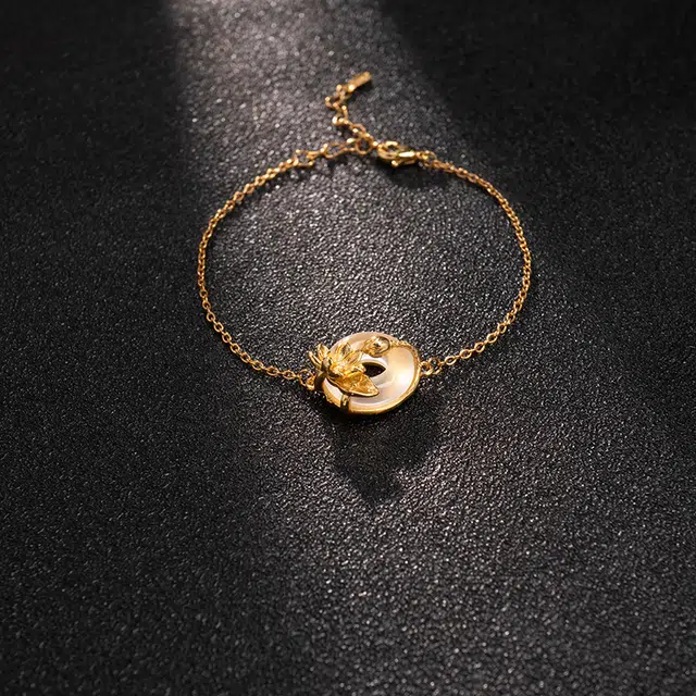 彗时 桃花平安扣 玉髓 手链 男女同款情侣款