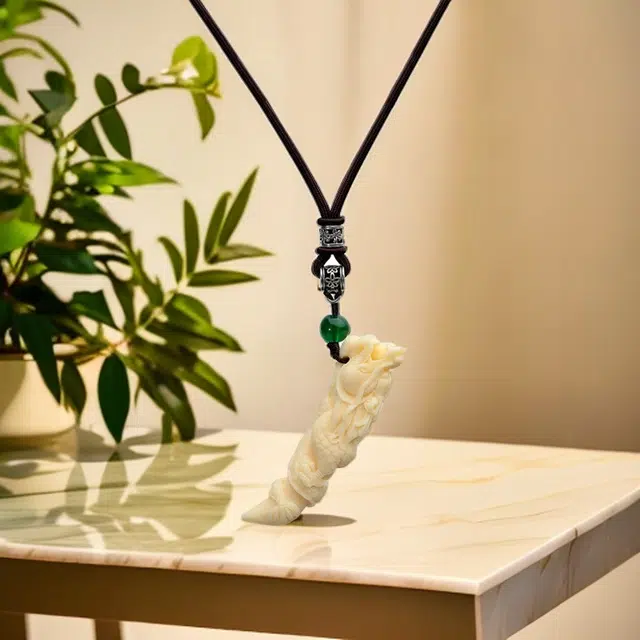 彗时 立体雕刻龙牙新中式吊坠 国潮风文玩小众创意设计高级感轻奢夕七送礼盒物男朋友 象牙果 项链 男女同款情侣款