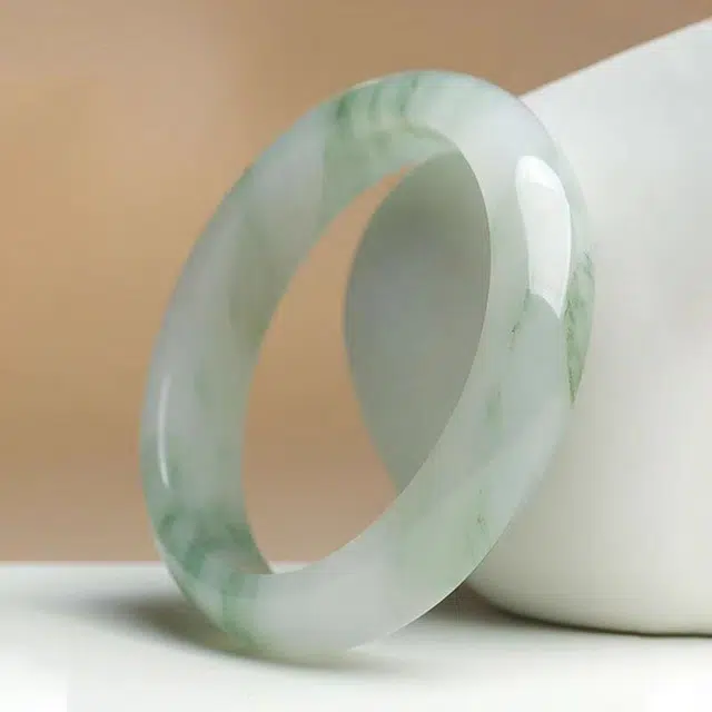 彗时 【爱在夕七】烟雨人间青山黛冰透国风新中式平安扣送福气轻奢国潮旗袍优雅平安镯福气轻奢气质 天山翠 玉石手镯 男女同款情侣款