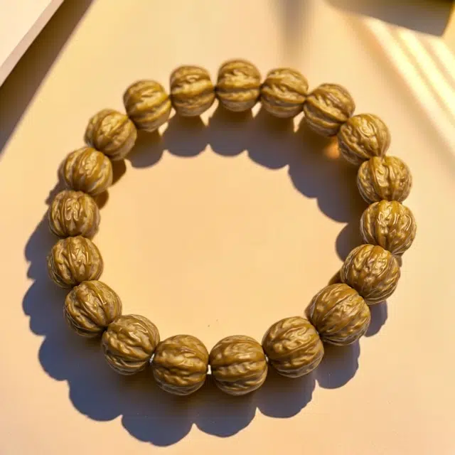 彗时 新中式精致国潮京八棱盘串 八方来财小众设计素串 文玩单圈转珠手持高级感配饰 桃核 核桃类手串 男女同款情侣款