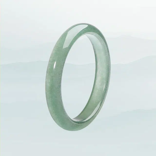 彗时 新中式绿招正缘招桃花 汉服古风古装素圈 水晶 玉石手镯 男女同款情侣款