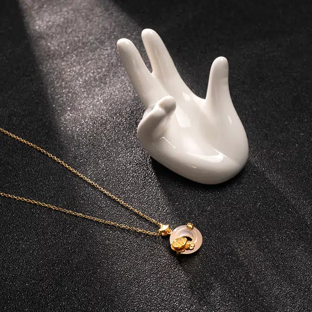 彗时 桃花平安扣 玉髓 项链 男女同款情侣款