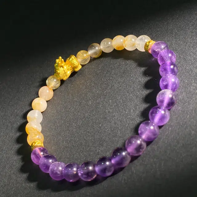 【财运亨通灵隐上上签】 彗时 八方来财转运珠黄水晶貔貅国风佛珠新中式小众高级感百搭#好运天然 紫水晶 手串 男女同款情侣款