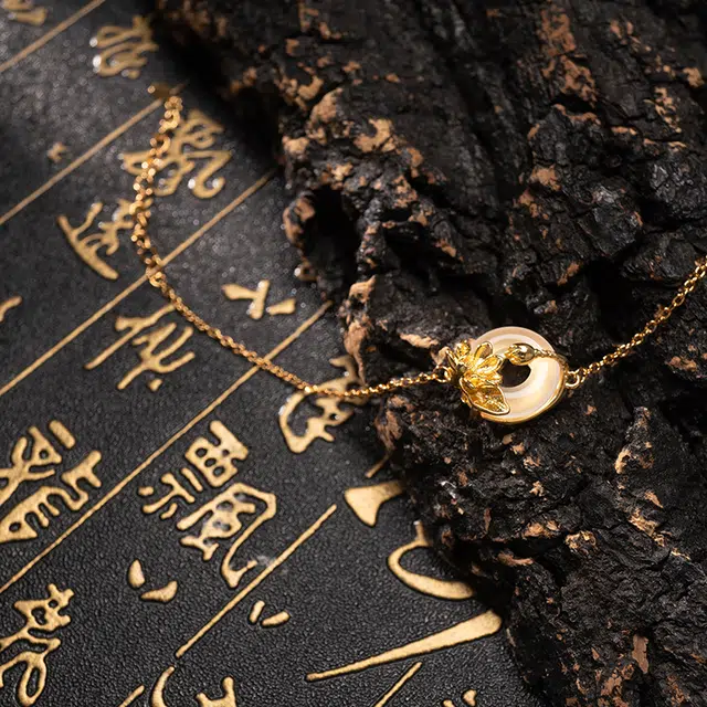 彗时 桃花平安扣 玉髓 手链 男女同款情侣款