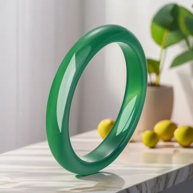 彗时珠宝 清透绿玉石国风青绿玉髓手镯 百搭古风精致古风汉服旗袍轻奢镯子 新中式玛瑙手镯细厚手饰玉石女款