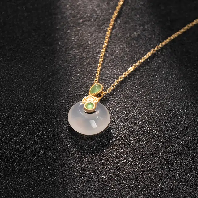 彗时 水滴平安扣 玉髓 项链 男女同款情侣款