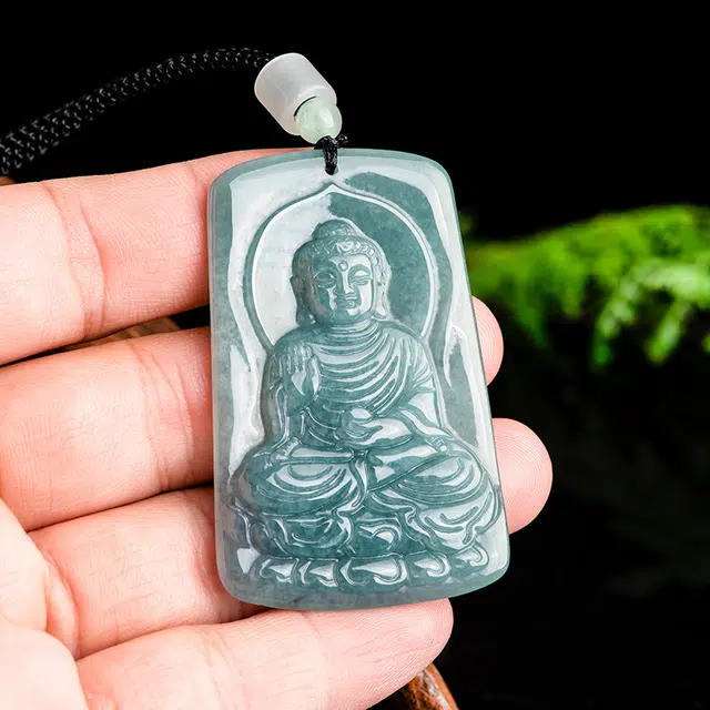 彗时 蓝水十二生肖佛大日如来精工雕刻温润新中式国风冰透 好运轻奢高级感 糯种 翡翠项链 男女同款情侣款