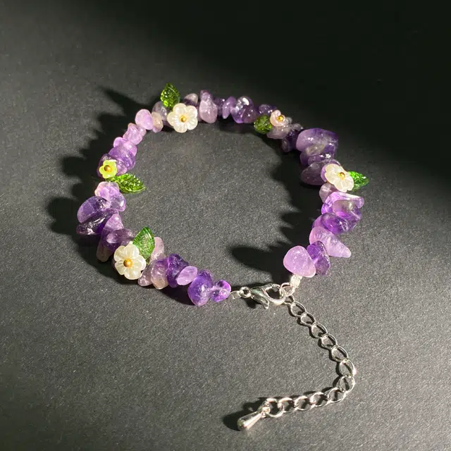 【正缘桃花灵隐上上签】 彗时 碎冰冰一眼心动国风纳福新中式平安喜乐转运珠本命年百搭#好运天然 紫水晶 手串 男女同款情侣款