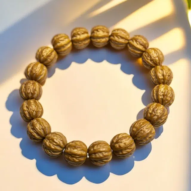 彗时 新中式精致国潮京八棱盘串 八方来财小众设计素串 文玩单圈转珠手持高级感配饰 桃核 核桃类手串 男女同款情侣款