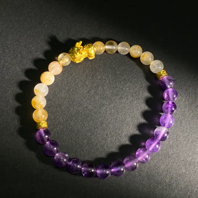 【财运亨通灵隐上上签】 彗时 八方来财转运珠黄水晶貔貅国风佛珠新中式小众高级感百搭#好运天然 紫水晶 手串 男女同款情侣款