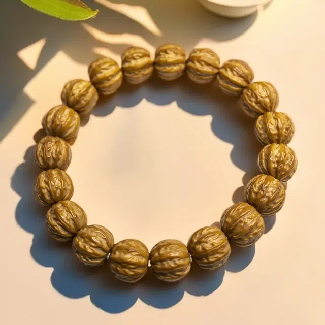 彗时 新中式精致国潮京八棱盘串 八方来财小众设计素串 文玩单圈转珠手持高级感配饰 桃核 核桃类手串 男女同款情侣款