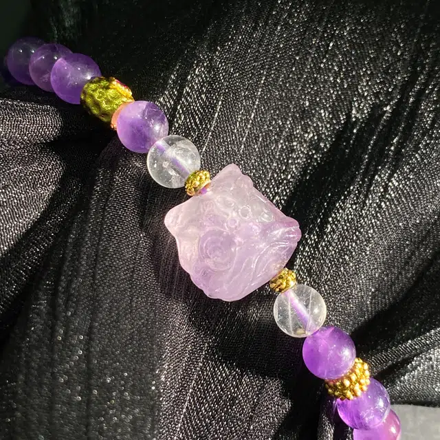 【狮来运转灵隐上上签】 彗时 九紫离火醒狮转运珠本命年国风小众新中式复古平安喜乐福禄吉祥百搭好运天然 紫水晶 手串 男女同款情侣款