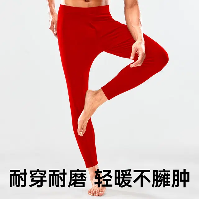 健将 秋裤薄款纯色修身简约中腰保暖裤 男款