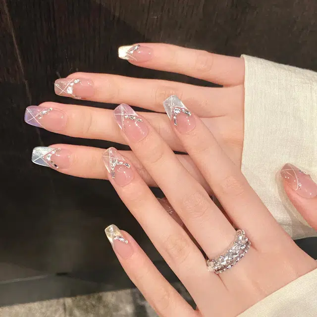韵月乔 糖果派对春季少女马卡龙猫眼高级感气质  穿戴甲 短梯多巴胺渐变 纯欲