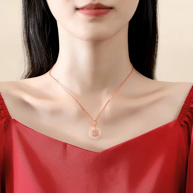 福润莱 精致轻奢小众设计高级感 玉髓 项链 男女同款情侣款