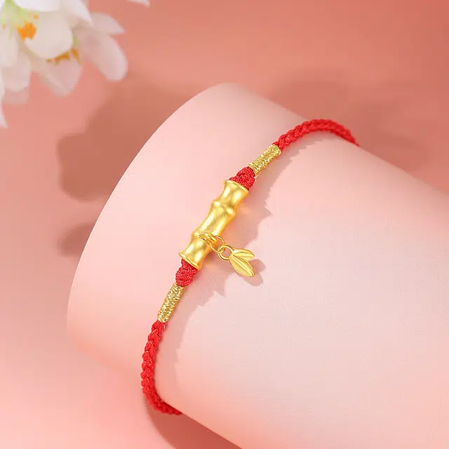 福润莱 竹节精致轻奢小众设计高级感 足金 按克计价 手链 男女同款情侣款