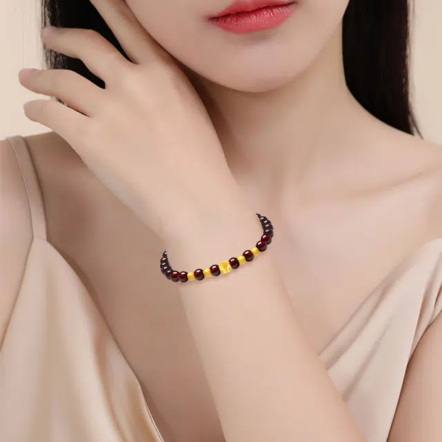 福润莱 猫眼转运 精致轻奢小众设计高级感 黄金 按克计价 手串 男女同款情侣款