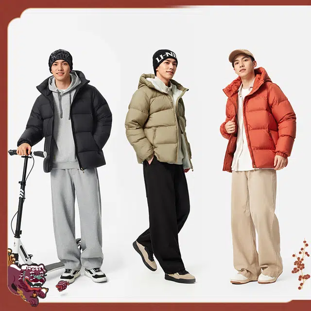 LiNing Sports Trend Logo Hooded Down Jacket