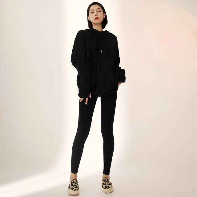 美洋 炫腹纯色加厚德绒高腰显瘦外穿鲨鱼芭比打底裤 女款