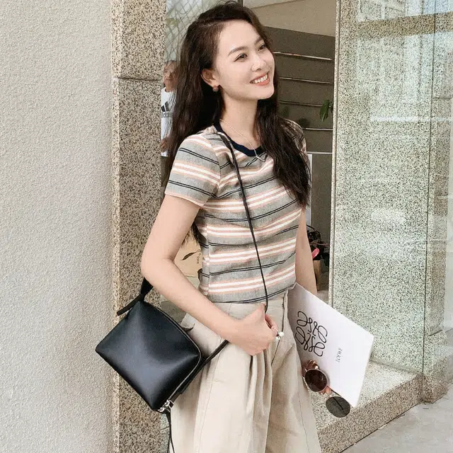 美洋 简约经典通勤百搭 牛皮革 单肩包 女款 黑色