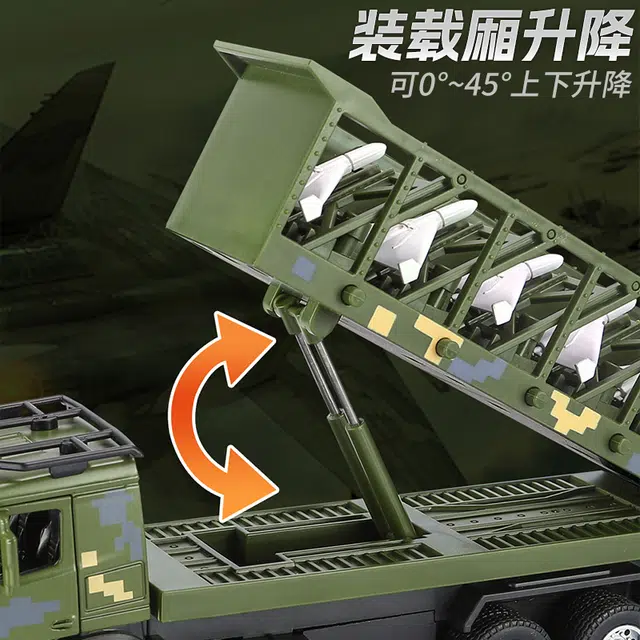 驰誉车玩 无人机发射车 救援车 合金车模 亮灯响声 回力行驶 车门可开 成品模型