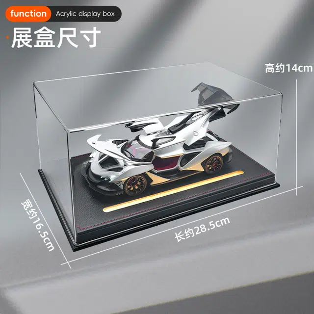 驰誉车玩 布加迪 火流星 超级跑车氛围灯收纳展示盒套装 合金车模 亮灯响声回力 收藏摆件 成品模型