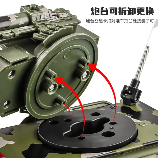 驰誉车玩 俄式 虎式装甲车 合金车模 亮灯响声 回力行驶 车门可开 仿真汽车 收藏摆件 成品模型